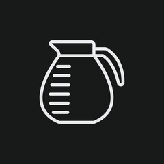 Modern Minimalist White Line Art Coffee Pot on Dark Background