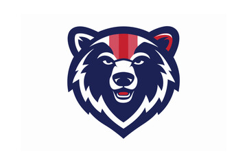 USA Bear Head Logo Mascot Emblem Design 