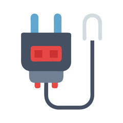 Electric Plug Vector Illustration, Energy Supply Cable Icon