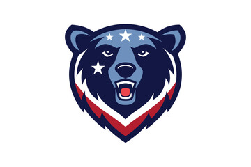 USA Bear Head Logo Mascot Emblem Design 