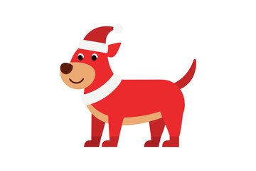 christmas dog with santa hat