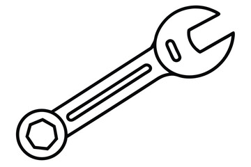 Simple spanner illustration a clear depiction of a wrench with outlined details