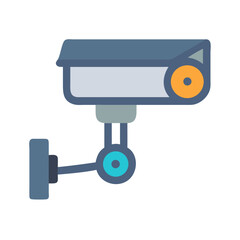 Colorful Vector Security Camera Illustration on Black Background