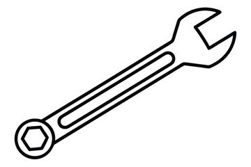 A single outline shows an open end wrench with a six sided fitting