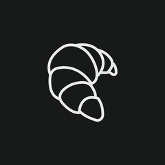 Minimalist Croissant Icon Vector Simple Outline Illustration of French Pastry Graphic