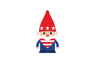 Patriotic Cute Gnomes in USA Flag Colors