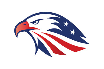 Eagle Head in USA Flag Colors 