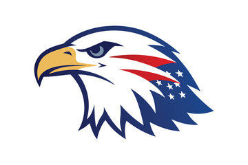 Eagle Head in USA Flag Colors 