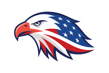 Eagle Head in USA Flag Colors 