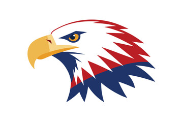 Eagle Head in USA Flag Colors 