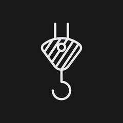 Minimalist Crane Hook Icon Vector Simple Outline Illustration of Lifting Mechanism Graphic