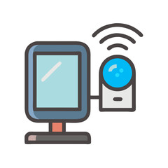 Smart Home Devices: Monitor with Wireless Camera Illustration