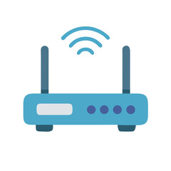 Wireless router icon on black background simple design