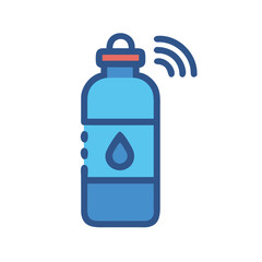 Water bottle vector icon, healthy hydration, refreshing drink