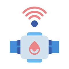 Smart Water Meter Illustration on Black Background