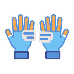 Obraz premium Stylized Icon of Protective Gloves, Safety Equipment Concept