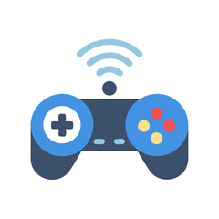 Wireless Video Game Controller Illustration on a Black Background