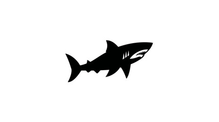 Shark esport logo simple black silhouette vector isolated on white background  -  