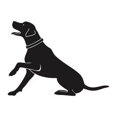 A clean vector Dog silhouettes on a white background, in black with simple vector style