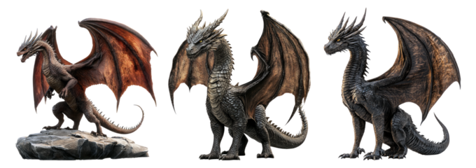 Majestic Dragon Collection with Detailed Features and Textures