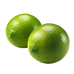 Fresh green limes displayed on a clean Transparent background for culinary and beverage use, lime on PNG background