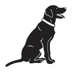 A clean vector Dog silhouettes on a white background, in black with simple vector style