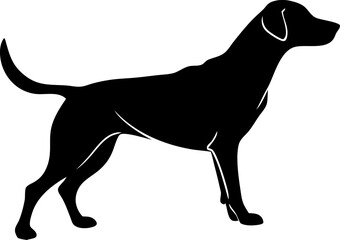 A clean vector Dog silhouettes on a white background, in black with simple vector style