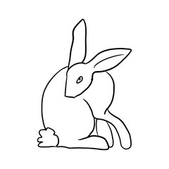 weird rabbit linework art, cute and weird rabbit perfect for your clip art project