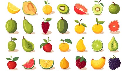 Obraz premium Colorful Fruit Infographic Cartoon Vector Illustration Isolated on White Background
