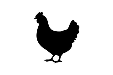 Black chicken silhouette vector poultry farm bird