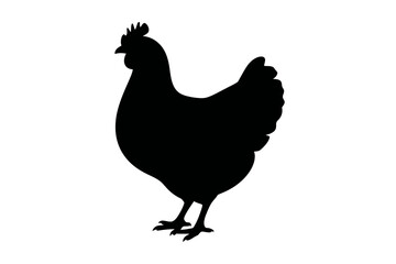 Chicken silhouette vector farm animal poultry hen