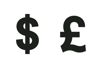 Dollar and pound currency symbols finance economy