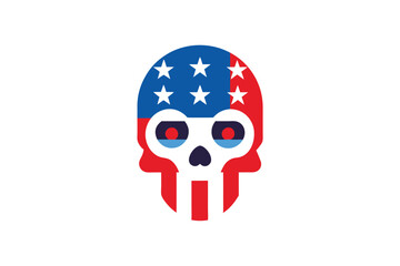 SA Flag Skull Punk Drawing