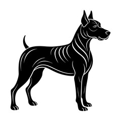 A clean vector Dog silhouettes on a white background, in black with simple vector style