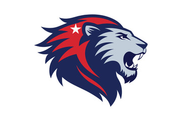 Roaring Lion Head with Colorful Mane Graphic Design