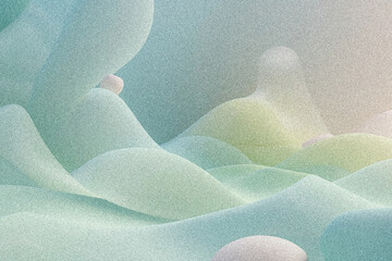 Abstract Pastel Landscape Soft, Dreamy, Textured Hills and Valleys