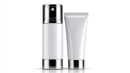 Elegant White Cosmetic Containers for Skincare and Beauty Products