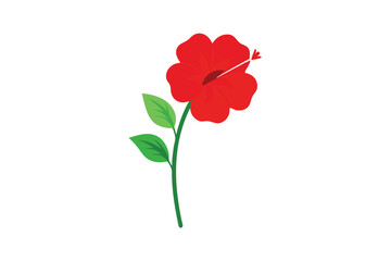 Red Hibiscus Tropical Plant 