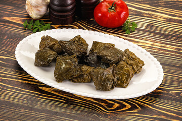 Stuffed dolma - meat in grape leaves