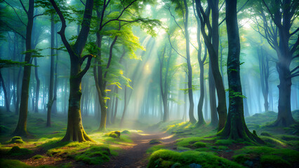 Obraz premium Magical Forest Where Trees Are Present but Unseen