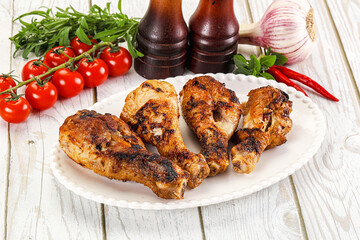 Hot and tasty chicken drumstick barbecue