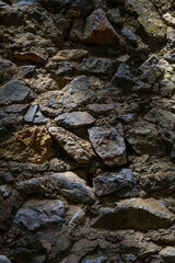 Textured Ancient Wall with Sunlight in St. Hilarion Castle, Northern Cyprus