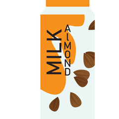 almond milk pack vector icon isolated on white