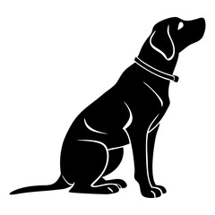 A clean vector Dog silhouettes on a white background, in black with simple vector style