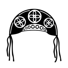 Cangaceiro hat. Black and white vector isolated illustration. Northeast of Brazil. Brazilian cordel