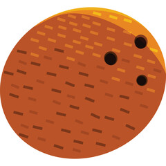 whole coconut with straw hole vector vegan food and drink icon isolated on white