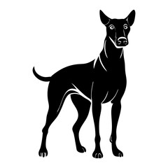 A clean vector Dog silhouettes on a white background, in black with simple vector style
