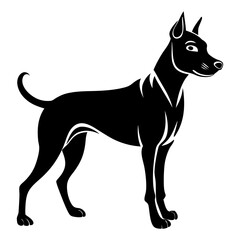 A clean vector Dog silhouettes on a white background, in black with simple vector style