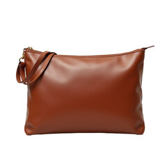 Obraz premium Stylish brown leather tote bag design.
