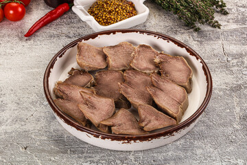 Fototapeta premium Sliced boiled pork tongue snack